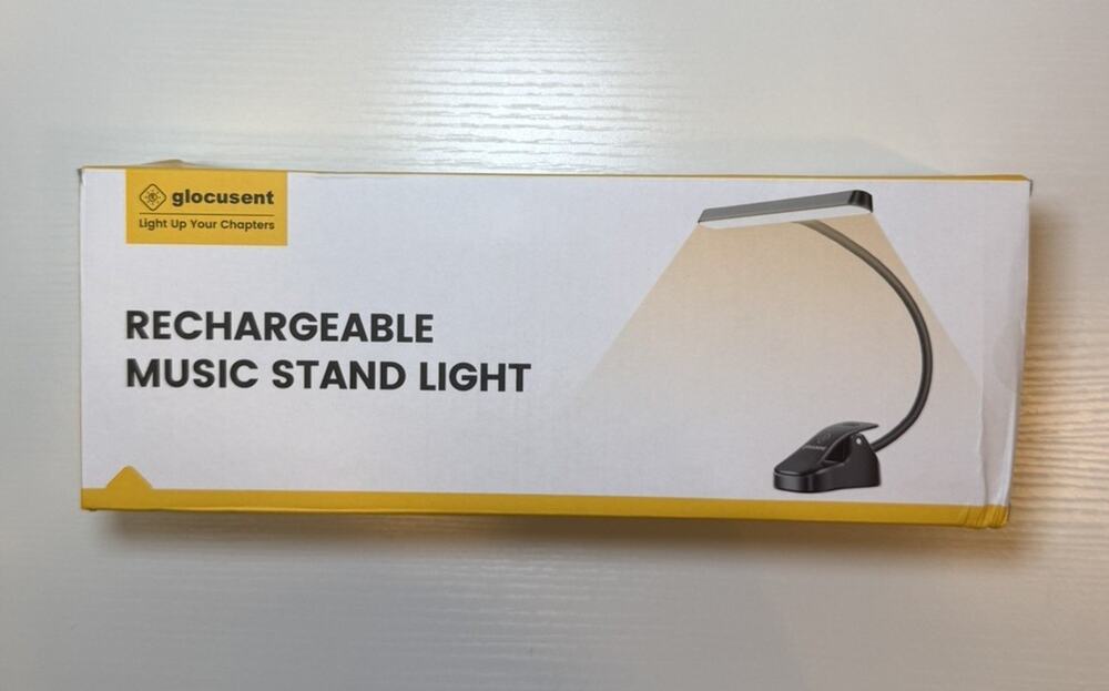 Glocusent Rechargeable LED Music Stand Light with Adjustable Color & Brightness